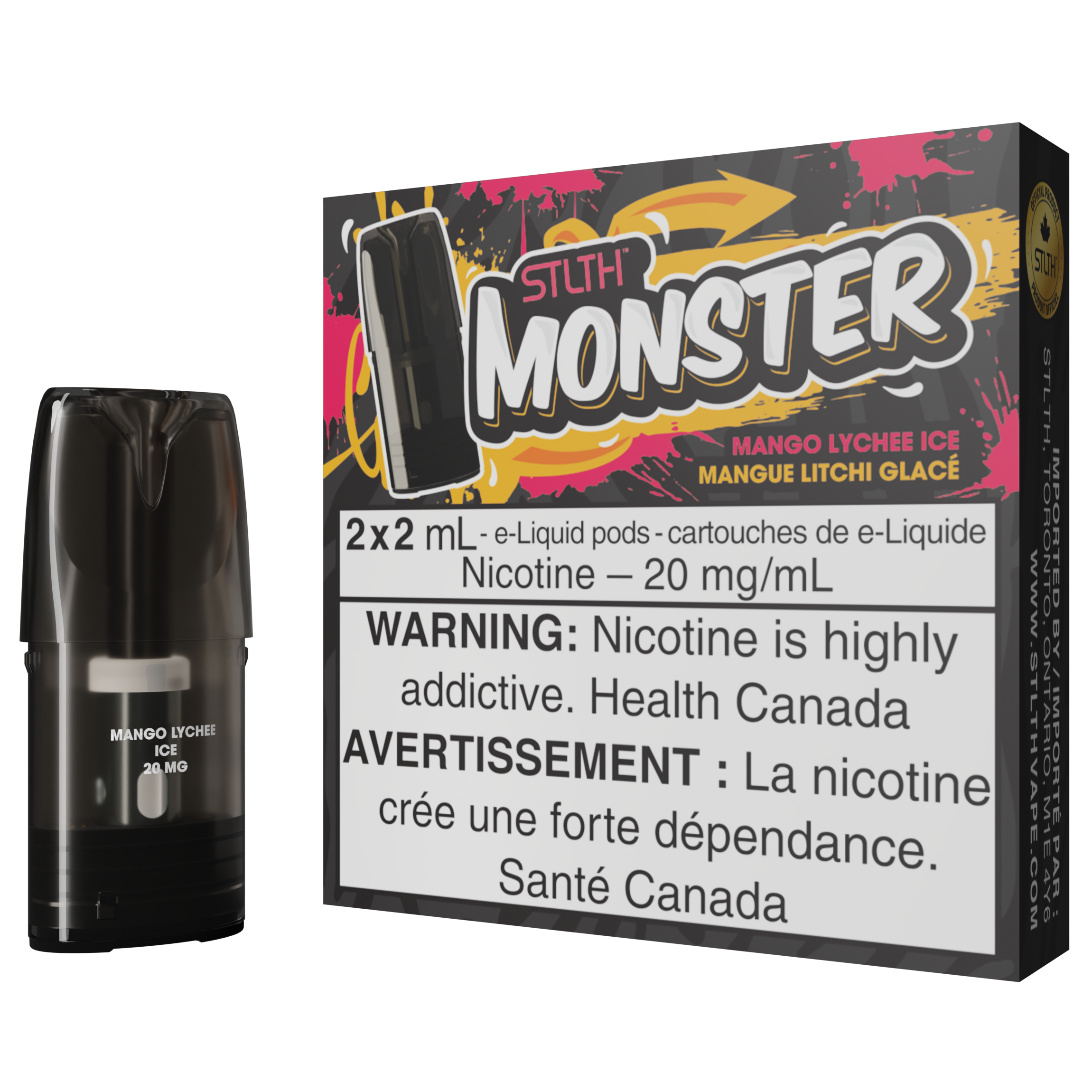 stlth monster pod pack mango lychee ice stlth monster pod pack mango lychee ice