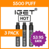 3 PACK – IGET HOT – 5500 PUFFS import placeholder for 73882
